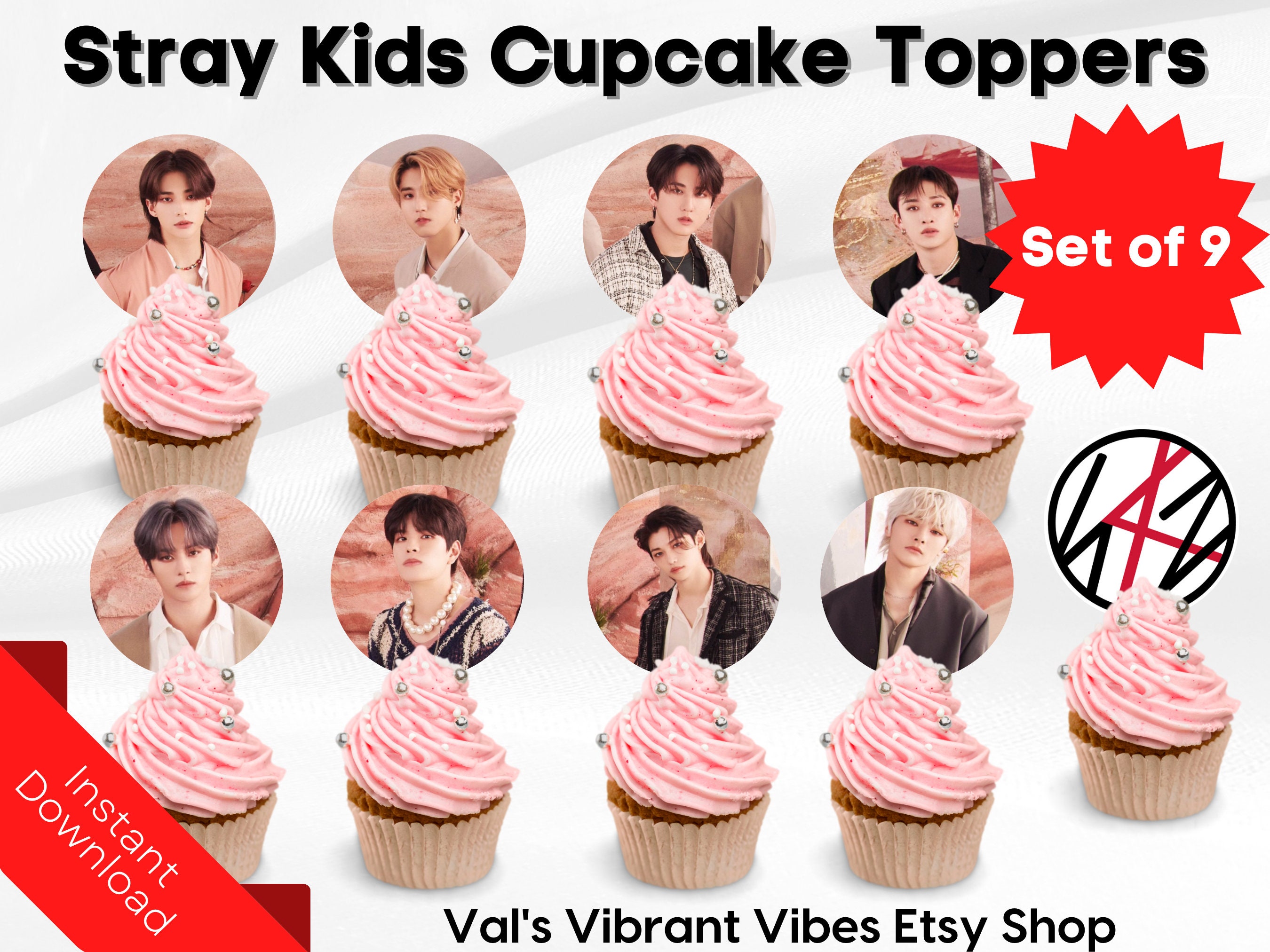 Stray Kids Cupcake Toppers SKZ Birthday Decorations Etsy