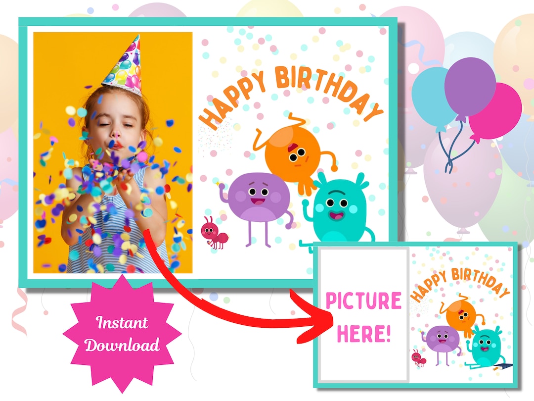 The Bumble Nums Printable Picture Frame Bumble Nums Birthday - Etsy