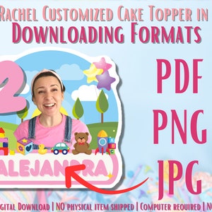 Custom Ms. Rachel Pink Cake Topper: Editable Birthday Party Decor ...