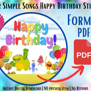 Super Simple Songs Happy Birthday Stickers Printable - Etsy