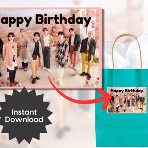 Stray Kids Label, Streunende Kinder Geburtstag, alles Gute zum Geburtstag Label | PDF | 3"x 2" Zoll | Druckfertig | Geburtstagsparty Dekorationen | K-pop