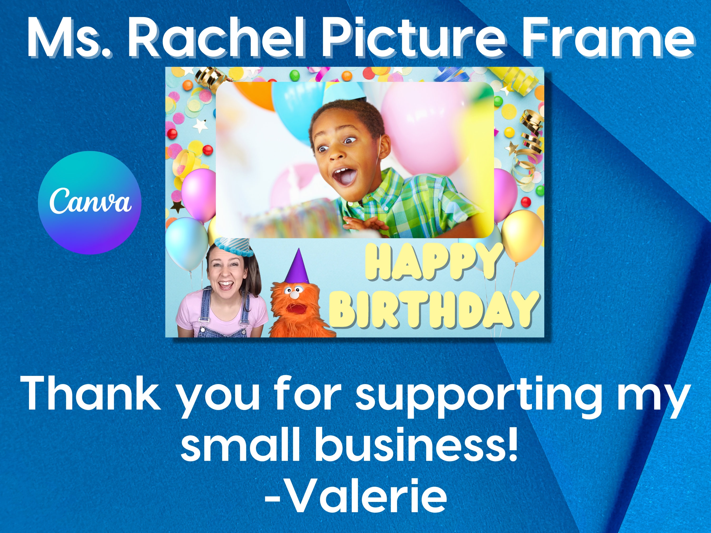 Ms. Rachel Happy Birthday Printable Picture Frame Canva - Etsy UK