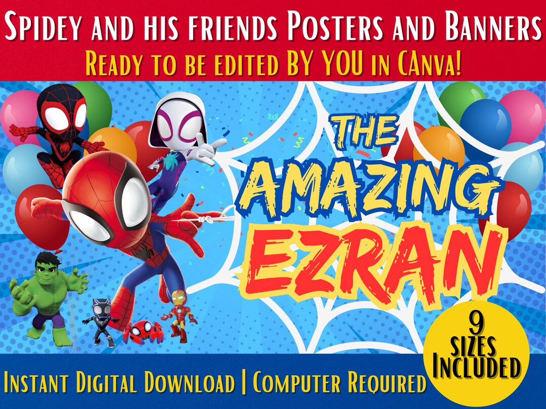 Striscione Di Compleanno Personalizzato Di Spiderman: Decorazione Per - Foto 4