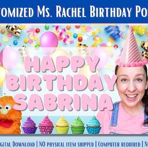 Customized Ms. Rachel Happy Birthday Poster | Instant Download | Editable Template | PDF, PNG | Instructions included