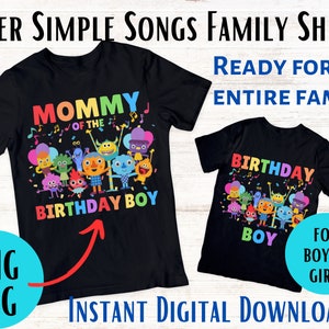 Super Simple Songs Birthday Shirts PNG SVG, Matching Family Shirts,  Bundles for Shirts, Toddler & Kids Birthday Party, Digital Download