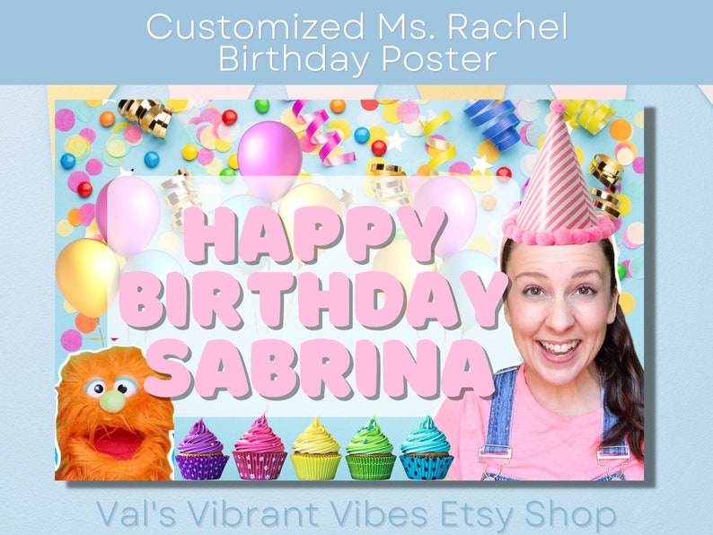 Customized Ms. Rachel Birthday Poster Ms. Rachel Birthday - Etsy