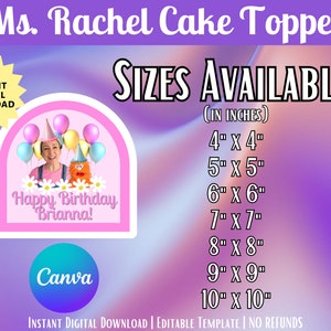 Ms. Rachel Cake Topper | Instant Download, Digital Download | Kids ...
