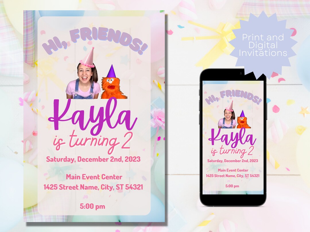 Custom Ms. Rachel Birthday Invitation With Herbie (canva Template) - Etsy