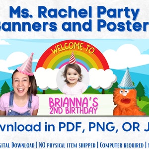 Ms. Rachel Party Banners and Posters | Birthday Decorations | Instant ...