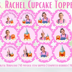 Ms. Rachel Cupcake Toppers: 12-piece Birthday Set (digital Download) - Etsy