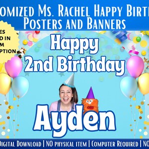 Custom Ms. Rachel Birthday Banner & Poster (digital Download) - Etsy