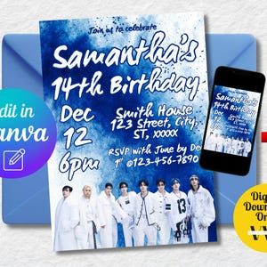 Stray Kids Birthday Invitation: K-Pop Party, Editable Template (Digital Download 5x7, 4x6 & Digital Version)