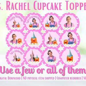 Ms. Rachel Cupcake Toppers: 12-piece Birthday Set (digital Download) - Etsy