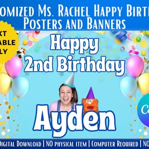 Custom Ms. Rachel Birthday Banner & Poster (Digital Download)