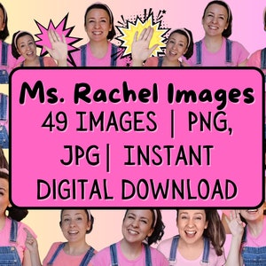 Ms. Rachel Images in JPG & PNG | Songs for Littles | Instant Digital Download | 49 Pictures Included | Ready to Download