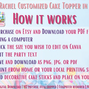 Customized Ms. Rachel Cake Topper in Pink | Ms. Rachel Birthday Party ...