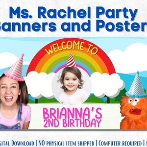 Ms. Rachel Party Banners and Posters | Birthday Decorations | Instant Digital Download | Editable Canva Template | PNG, PDF, JPG |