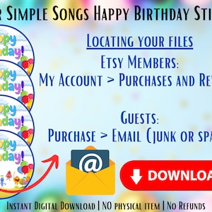 Super Simple Songs Happy Birthday Stickers Printable - Etsy