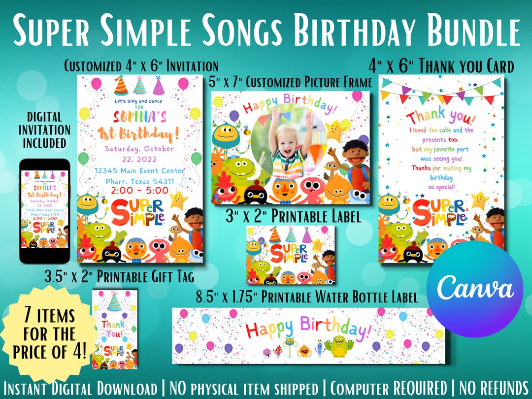 Super Simple Songs Birthday Bundle, Kids Birthday Party Bundle