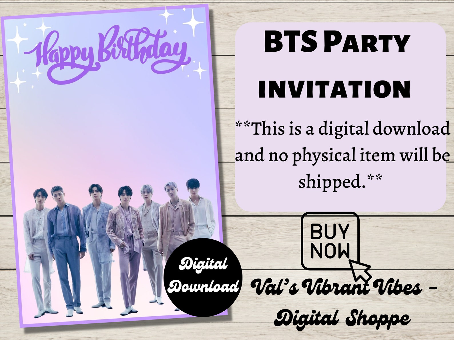 BTS Party Invitation Template BTS Celebration BTS Army - Etsy