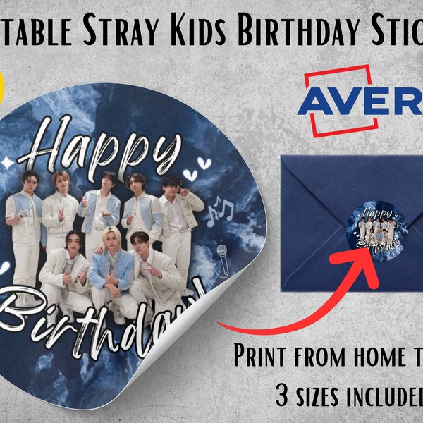 Printable Stray Kids Stickers | Stray Kids Birthday Decorations | DIGITAL DOWNLOAD ONLY | 3 Sizes | Kpop Party | Print from home today!