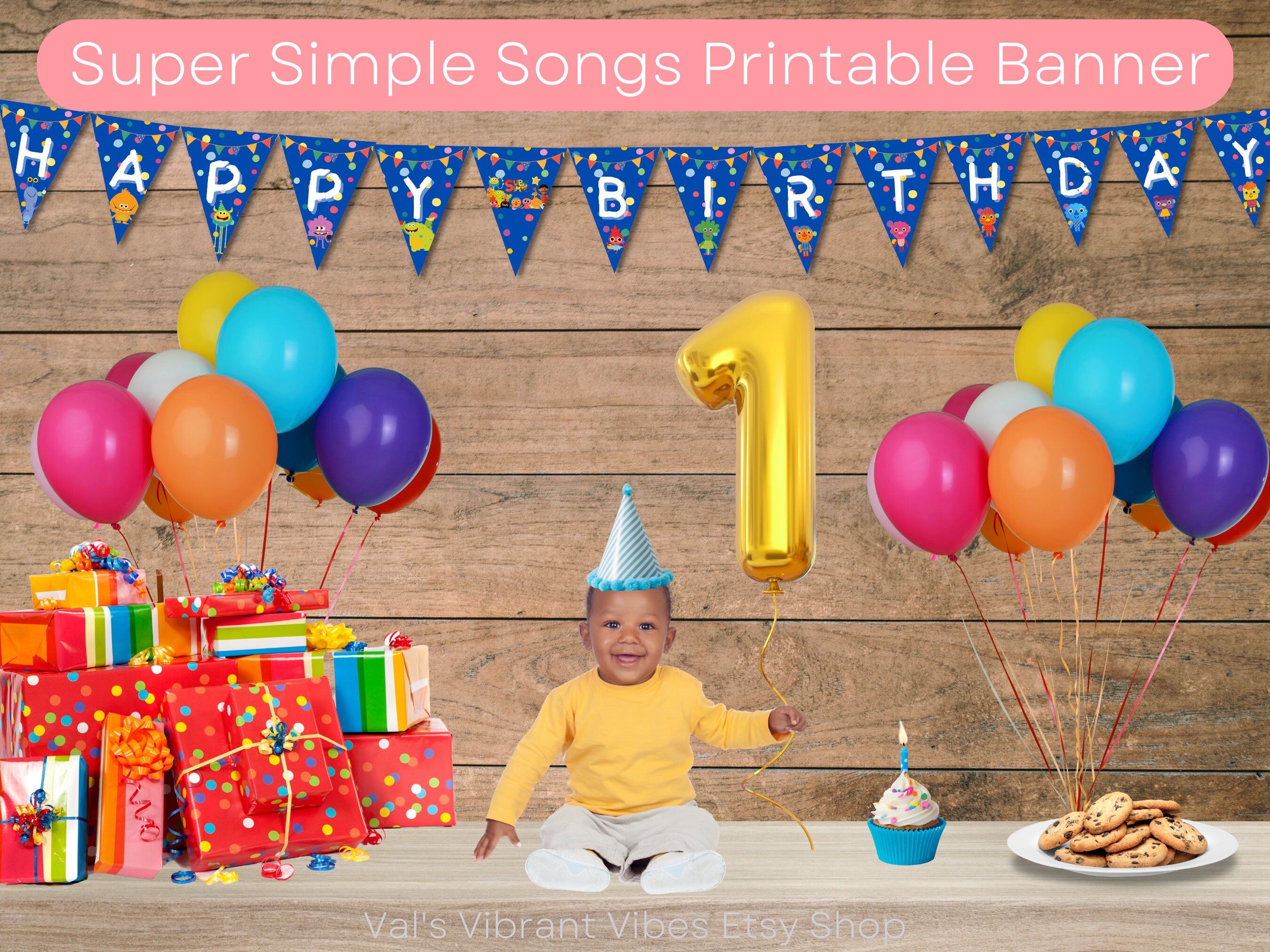 Super Simple Songs Printable Banner Birthday Party Decorations Kids