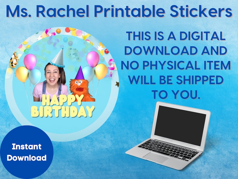 Ms. Rachel Happy Birthday Printable Stickers PDF Ready to - Etsy UK