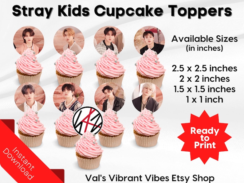 Stray Kids Cupcake Toppers SKZ Birthday Decorations - Etsy