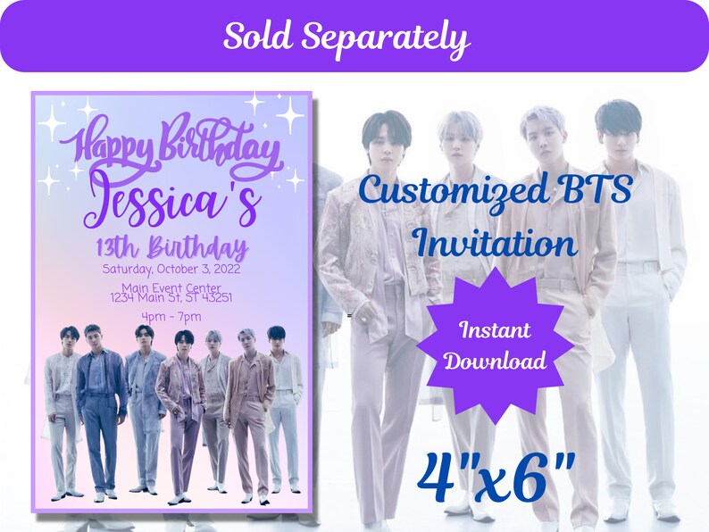 BTS Birthday Party Water Bottle Label: We Purple You Decor (instant ...