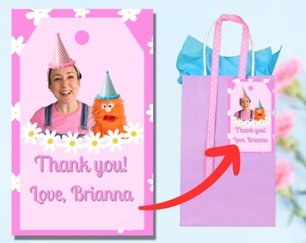 Editable Ms. Rachel Birthday Gift Tags | Songs for Littles | Birthday Party Decorations | Canva Template | Kids Birthday | PDF, PNG, JPG