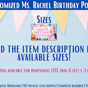 Customized Ms. Rachel Happy Birthday Poster | Instant Download ...