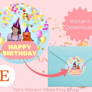 Printable Ms. Rachel Sticker Template | Ready-to-Print | PDF | 100mm x 100mm | Ms. Rachel Birthday Party Decorations, Kids Birthday Party