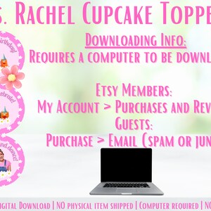 Ms. Rachel Cupcake Toppers: 12-piece Birthday Set (digital Download) - Etsy