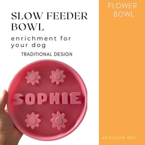 Flower Slow Feeder Dog Bowl