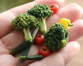 Broccoli / miniatures scale 1:12 / dollhouse tiny vegetable /1/6 scale food / miniature vegetable for diorama / realistic miniature broccoli