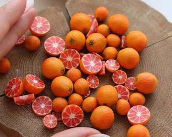 Miniature grapefruit , Dollhouse food, Food for dollhouse, Mini food, Doll food, Miniature fruits, Miniatures, Mini grapefruit