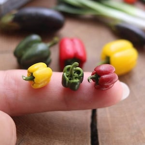 Pepper für ein Puppenhaus in 1/6 maßstab Miniatur Polymer Clay Gemüse Für Puppenhaus 1:6 Mini Gemüse Puppenhaus Zubehör