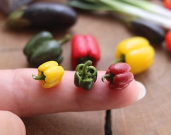 Pepper for a dollhouse in 1/6 scale Miniature Polymer Clay Vegetables For Dollhouse 1:6 Scale Mini Vegetables Dollhouse Accessories