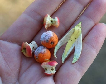 Fruits pourris pour une maison de poupée banane à l’échelle 1:6, Nourriture miniature, Faux fruit réaliste, accessoires de poupée