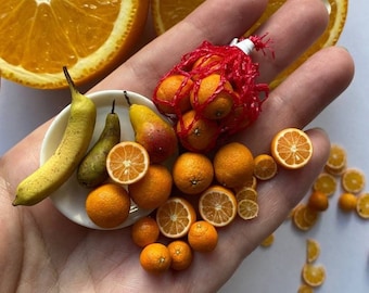 Miniature oranges, Dollhouse food, Food for dollhouse, Mini food, Doll  food, Miniature fruits and vegetables, Miniatures, Mini oranges