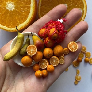 Miniature oranges, Dollhouse food, Food for dollhouse, Mini food, Doll food, Miniature fruits and vegetables, Miniatures, Mini oranges image 1