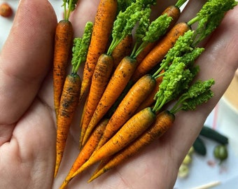 Mini carrots Vegetables for a dollhouse in 1/6 scale Miniature Polymer Clay  Mini Vegetables Dollhouse Accessories