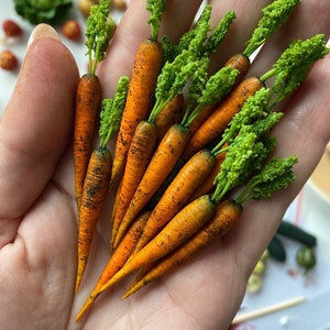 Mini carrots Vegetables for a dollhouse in 1/6 scale Miniature Polymer Clay  Mini Vegetables Dollhouse Accessories