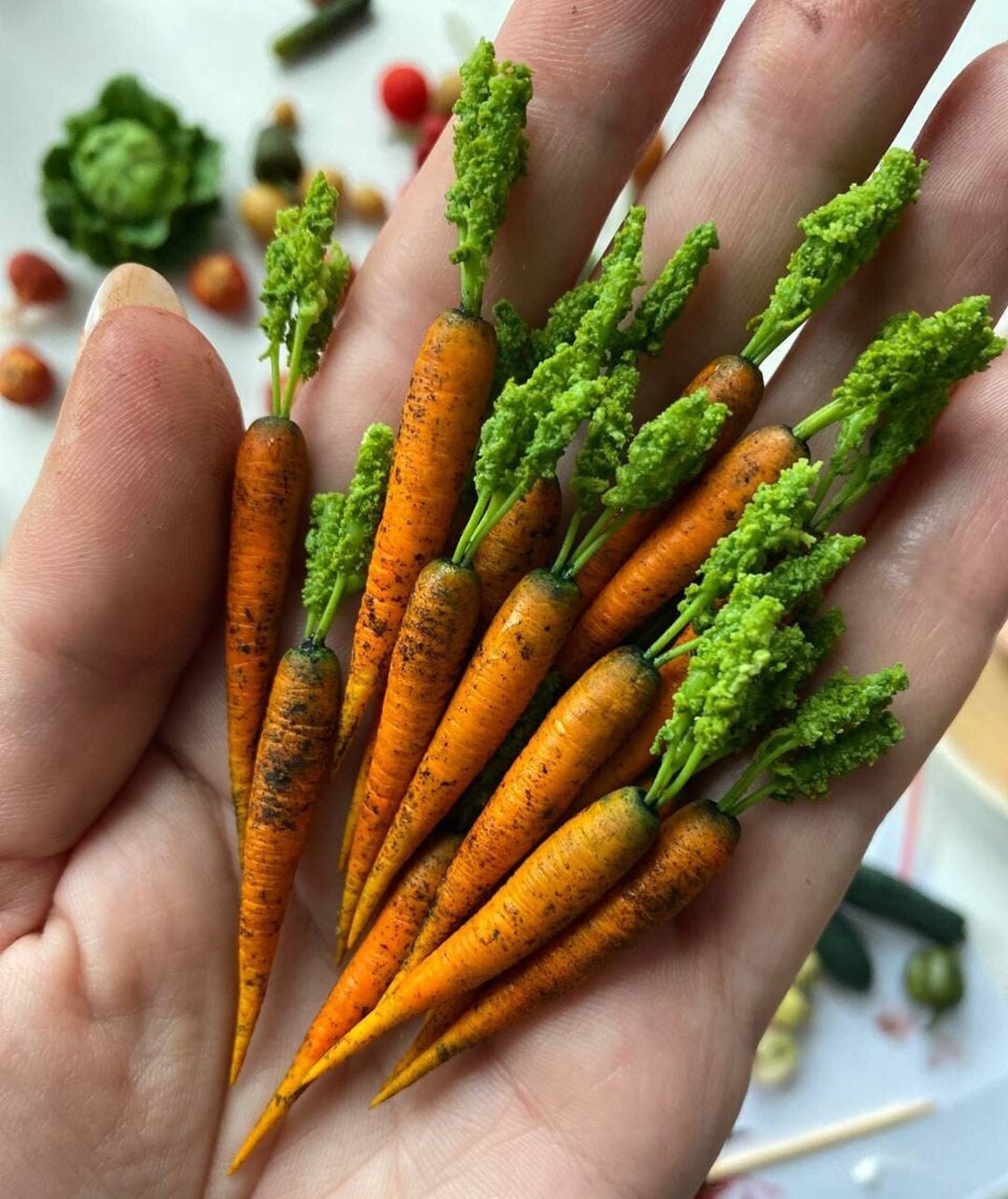 Mini Carrots Vegetables for a Dollhouse in 1/6 Scale Miniature