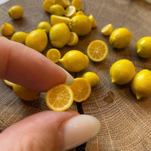 Miniature lemon , Dollhouse food, Food for dollhouse, Mini food, Doll food, Miniature fruits and vegetables, Miniatures, Mini oranges