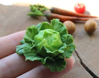 Cabbage for a dollhouse in 1/6 and 1/12 scale Miniature  Vegetables For Dollhouse 1:6 Scale Mini Vegetables Dollhouse Accessories