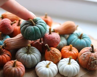 Miniature pumpkin, white pumpkin, halloween decor, dollhouse farmhouse, fairy garden, 1 6 scale 112scale