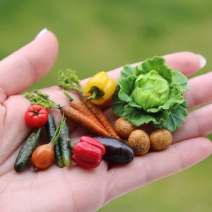 Vegetables for a dollhouse in 1/6 scale Miniature Polymer Clay Vegetables For Dollhouse 1:6 Scale Mini Vegetables Dollhouse Accessories