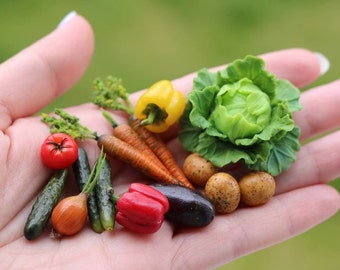 Vegetables for a dollhouse in 1/6 scale Miniature Polymer Clay Vegetables For Dollhouse 1:6 Scale Mini Vegetables Dollhouse Accessories