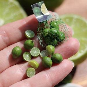 Miniature lime , Miniature lemon , Dollhouse food, Food for dollhouse, Mini food, Doll food, Miniature fruits and vegetables, Miniatures,